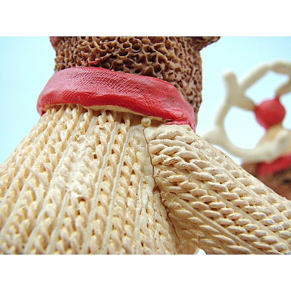 Set 2 Holiday Collection Dogs Dressed As Reindeer Figures Vintage Christmas Deco - Picture 10 of 12